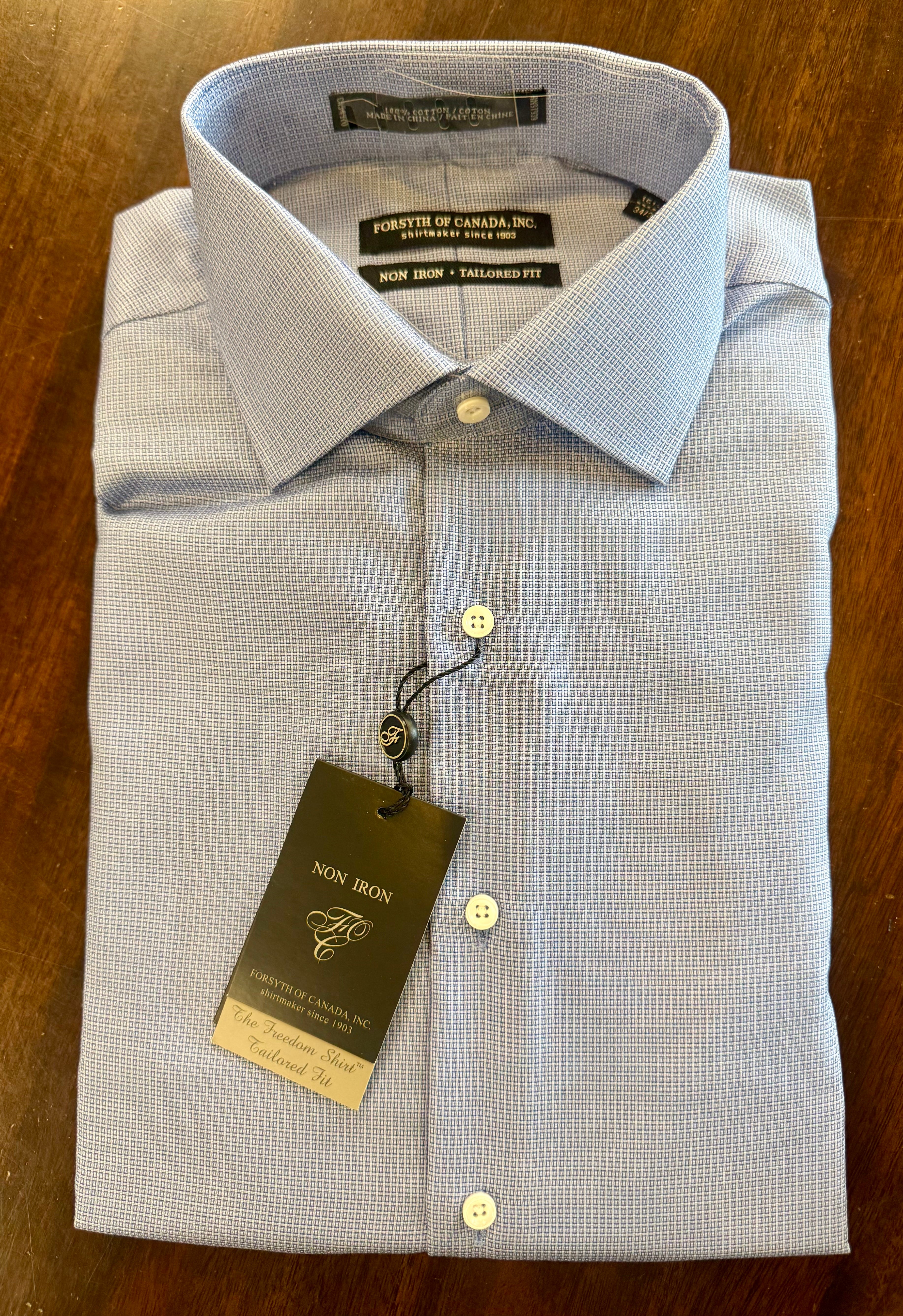 forsyth of canada dress shirts Forsyth of Canada Tailored Fit Spread Collar Non-Iron Dress Shirt Duke / 17 32/33
