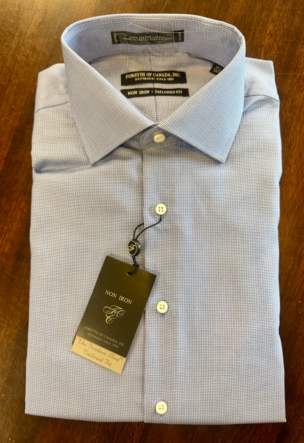 Dobby Faux Solid Dress Shirt - Blue