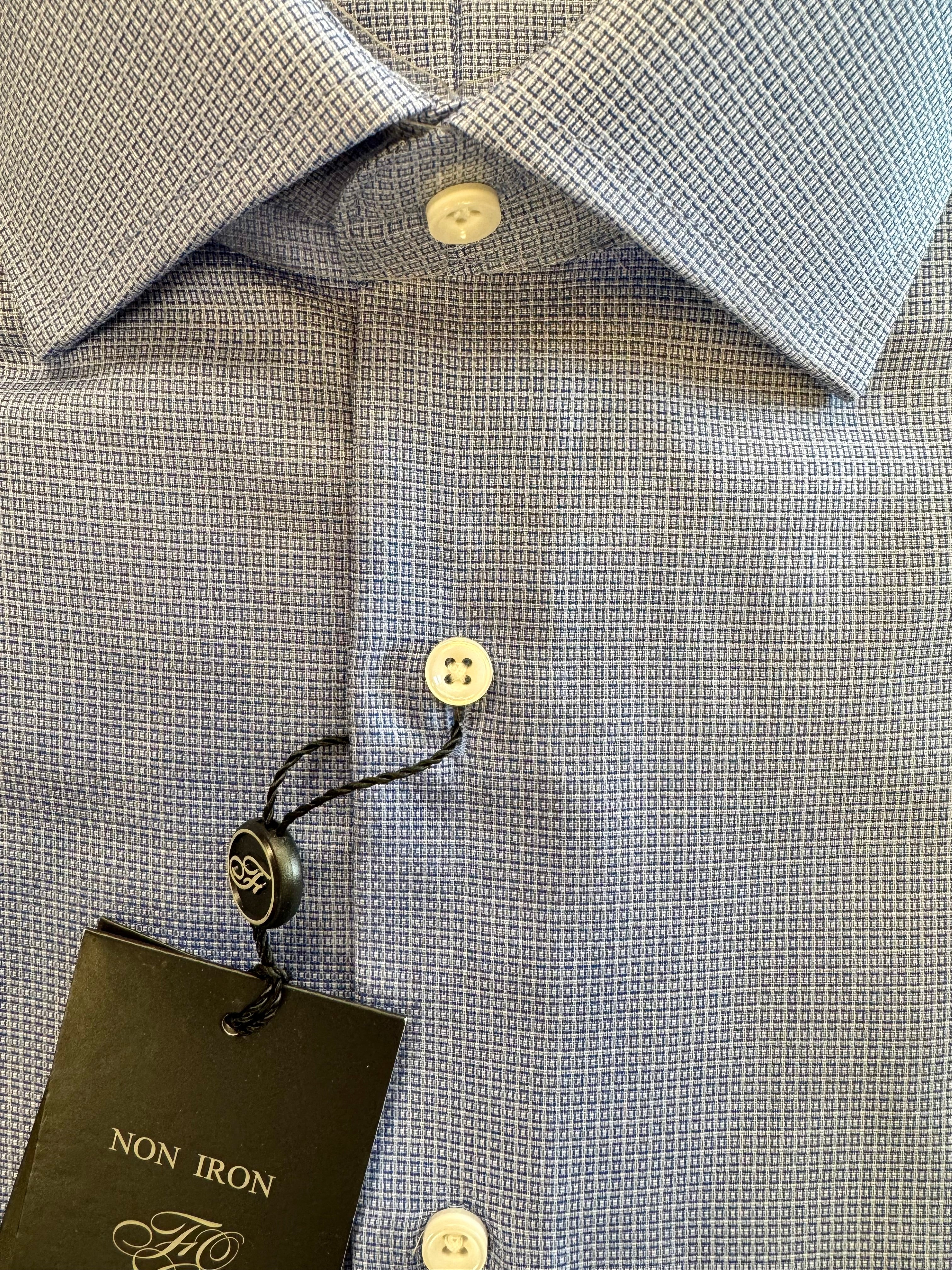 Dobby Faux Solid Dress Shirt - Blue