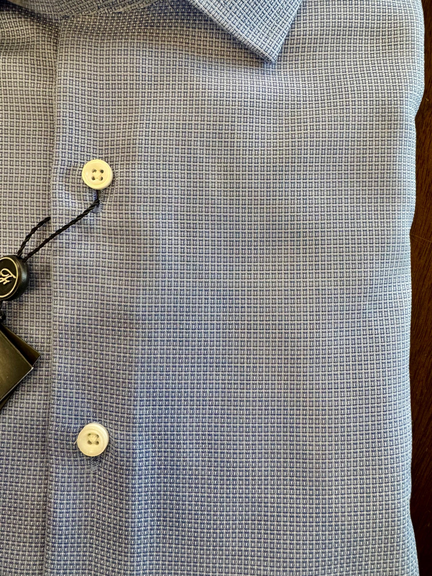 Dobby Faux Solid Dress Shirt - Blue