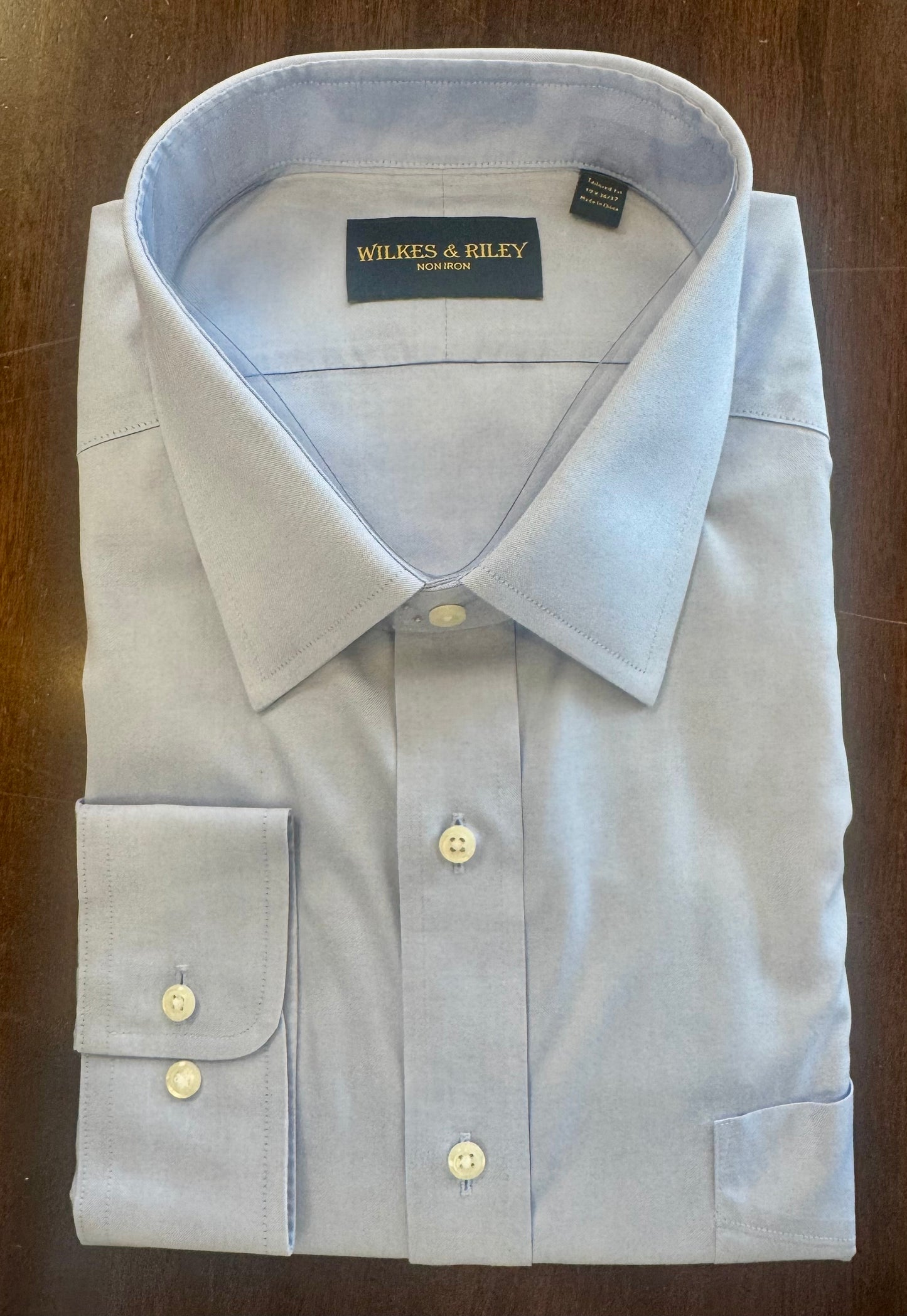 W&R Spread Collar Tailored Dress Shirt - Blue Solid