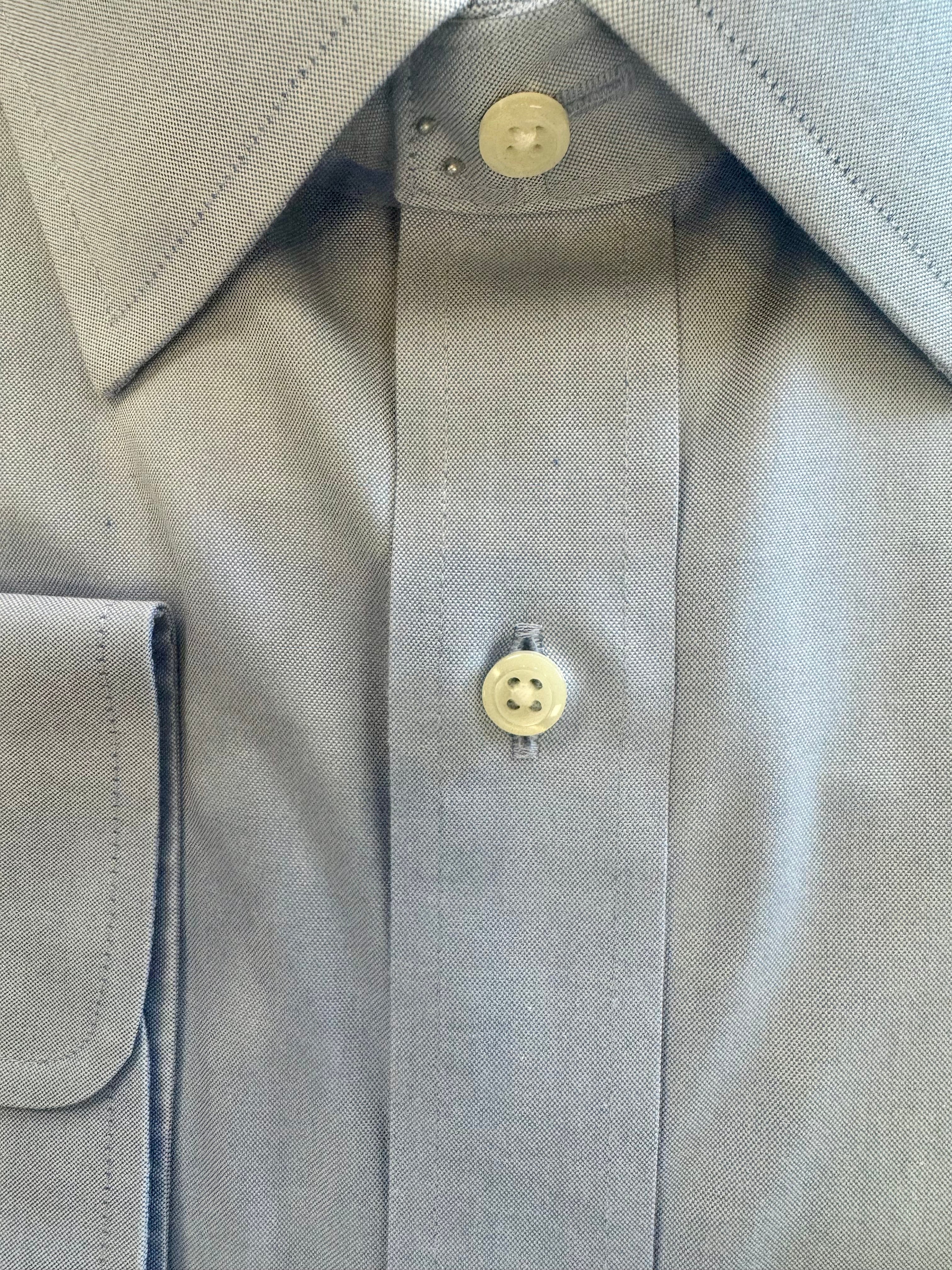 W&R Spread Collar Tailored Dress Shirt - Blue Pinpoint