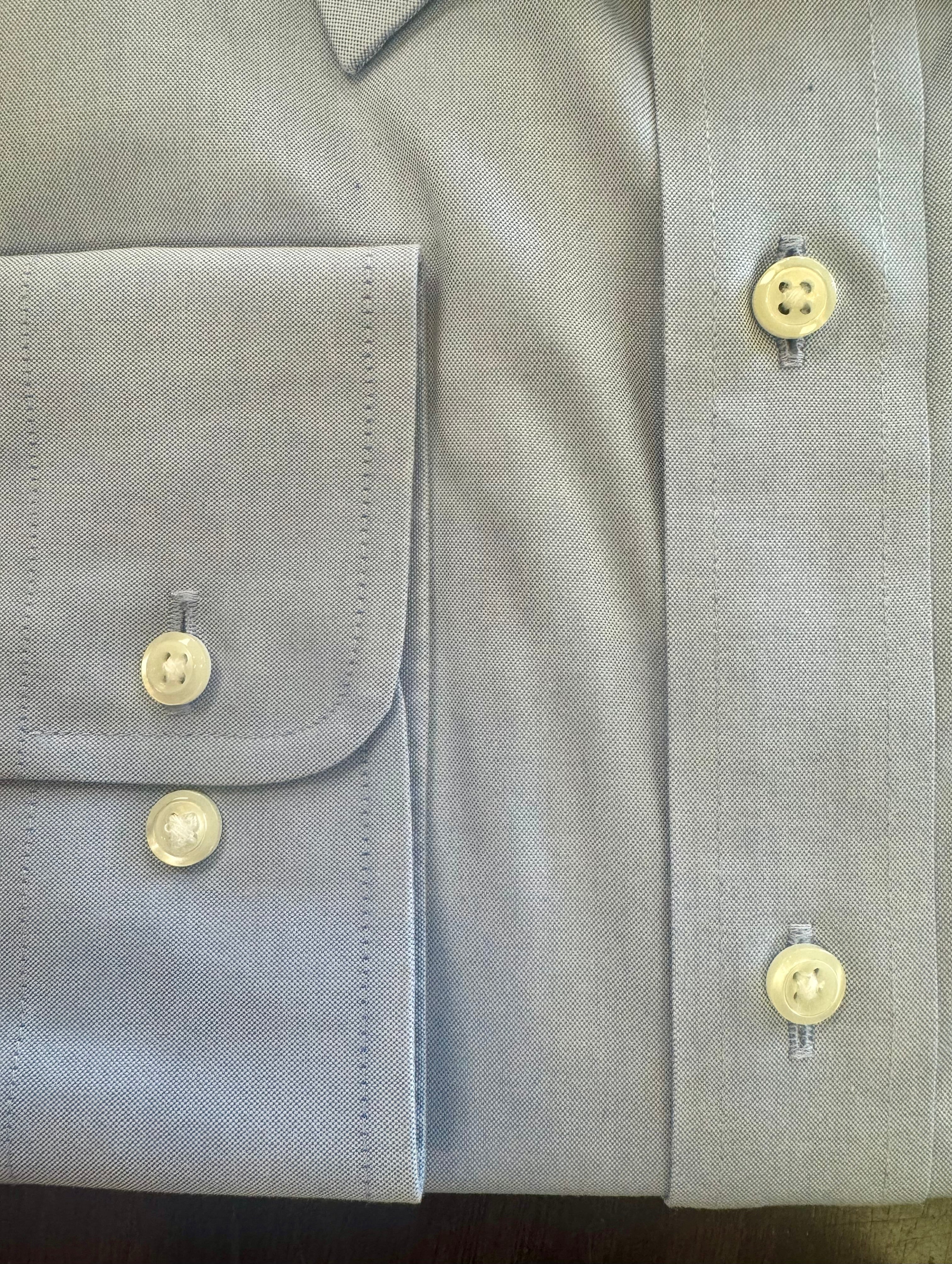 W&R Spread Collar Tailored Dress Shirt - Blue Pinpoint