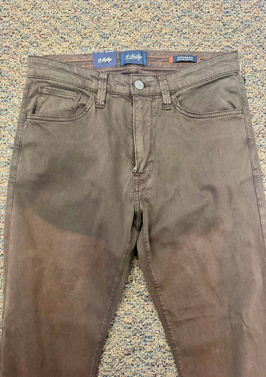 Charisma Relaxed Straight Pants in Brunette Twill - Faded