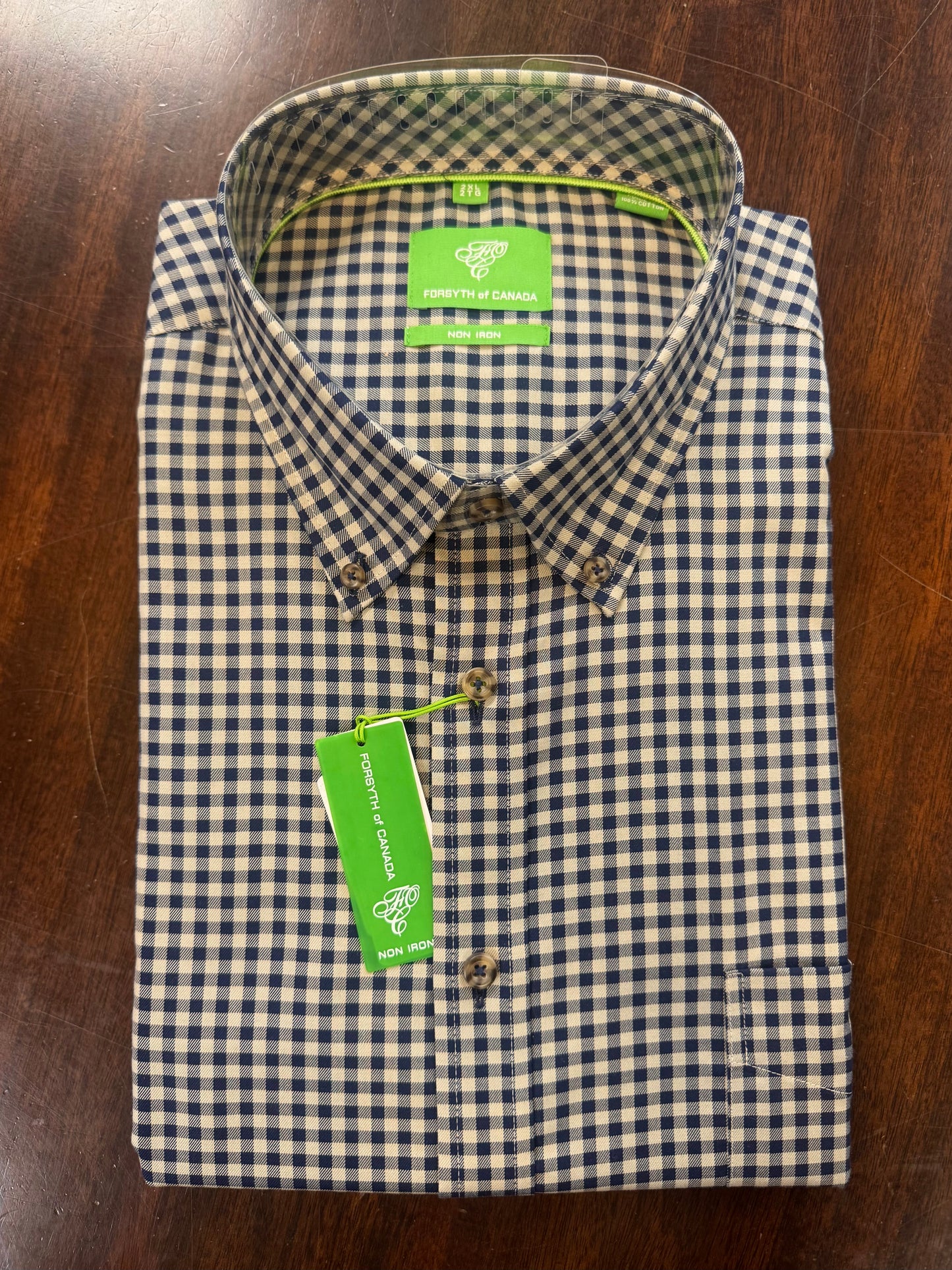 Yarn Dyed Twill Gingham Sport Shirt