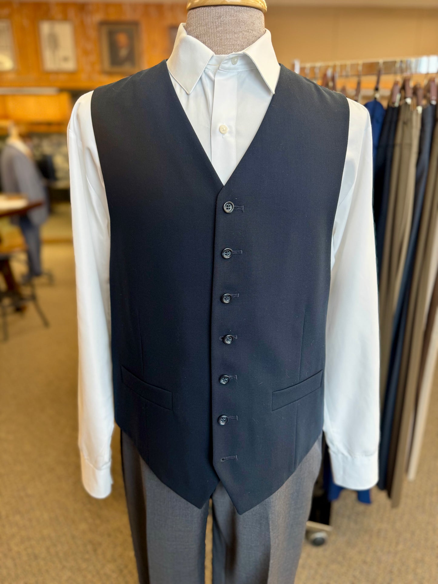 Seven Button Navy Vest