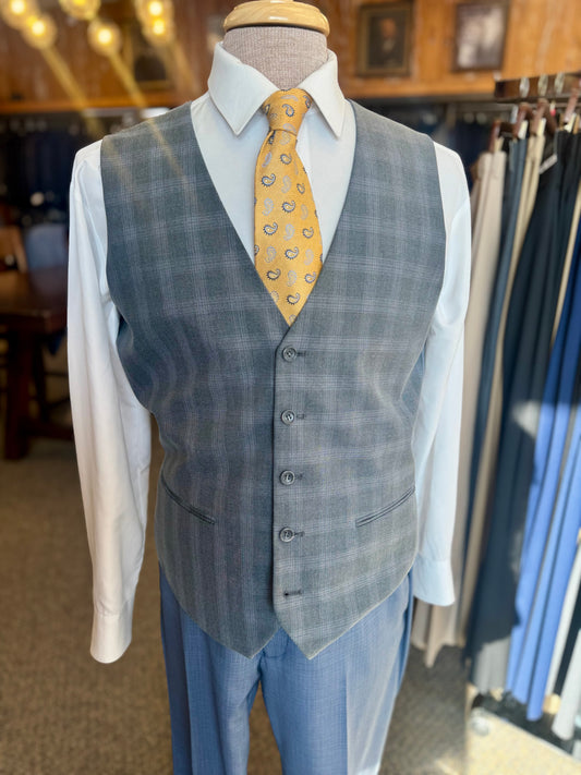 Grey Plaid Vest
