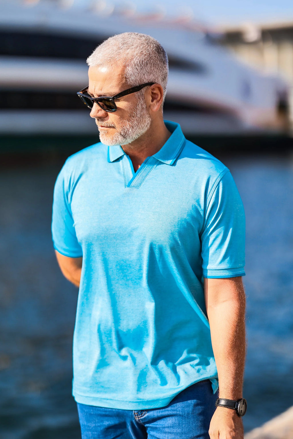 Royal Oxford Open Collar Polo