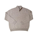 Jon Randall Cable Quarter Zip Sweater with Suedette