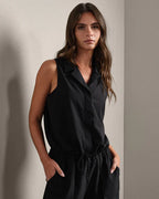 Mirage Sleeveless Notch Collar Blouse