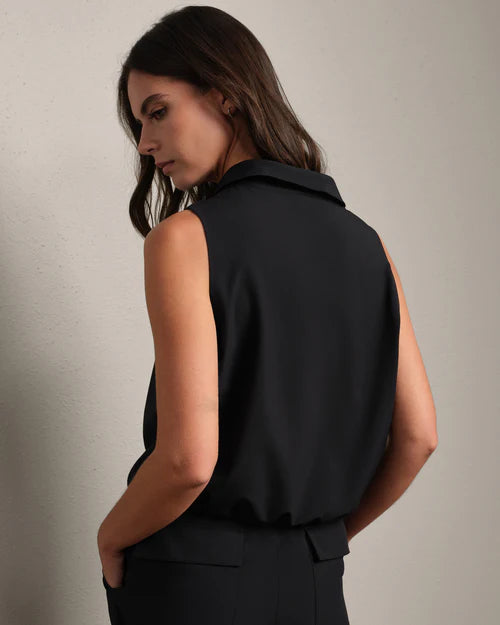 Mirage Sleeveless Notch Collar Blouse