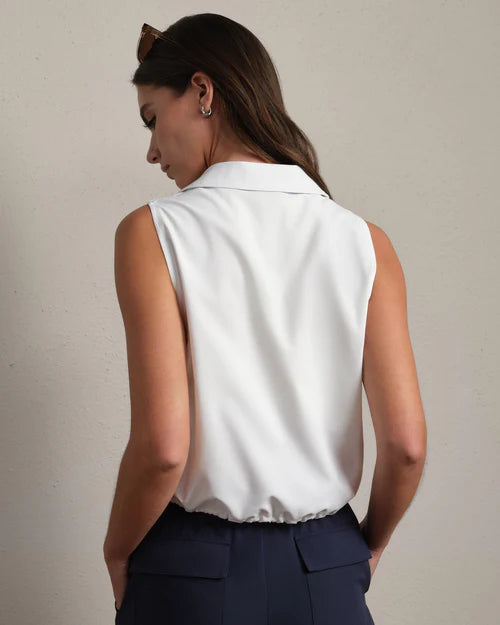 Mirage Sleeveless Notch Collar Blouse