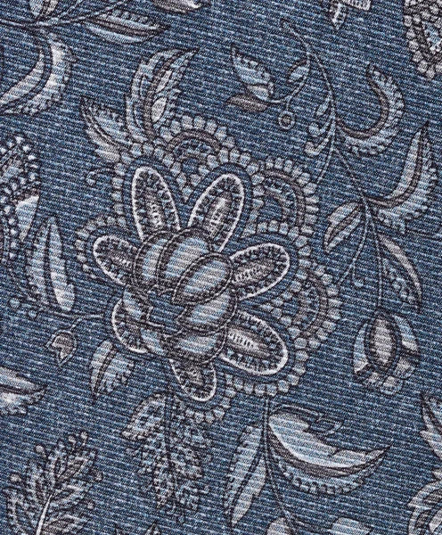 Denim Floral Silk Tie