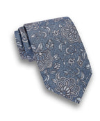 Denim Floral Silk Tie