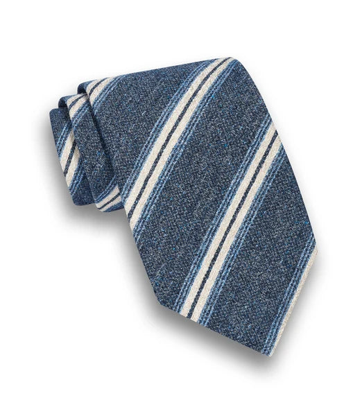 Denim Stripe Silk Bourette Tie