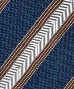 Navy Stripe Jacquard Silk Tie