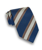 Navy Stripe Jacquard Silk Tie