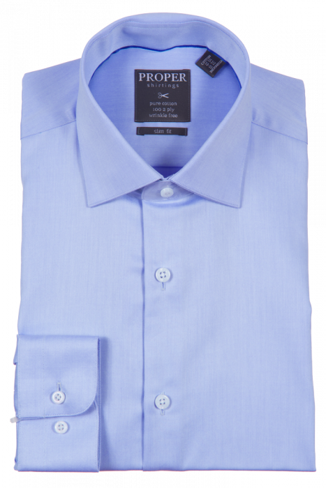 Proper Slim Fit Dress Shirt Blue Berk's Menswear Proper Slim Fit Dress Shirt Blue Berk's Menswear