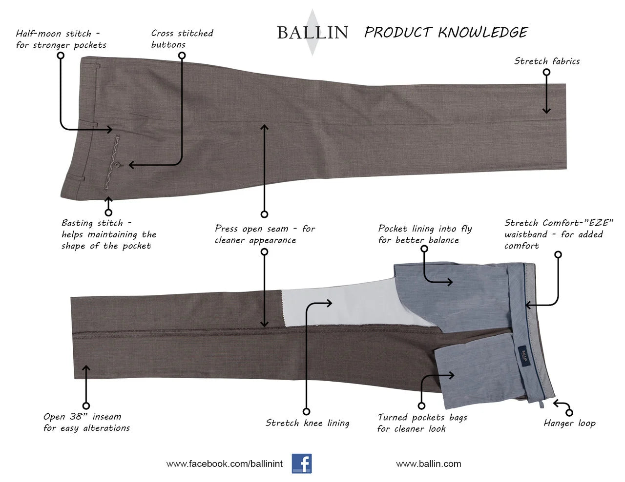 Comfort-EZE Gabardine Pants - Tan