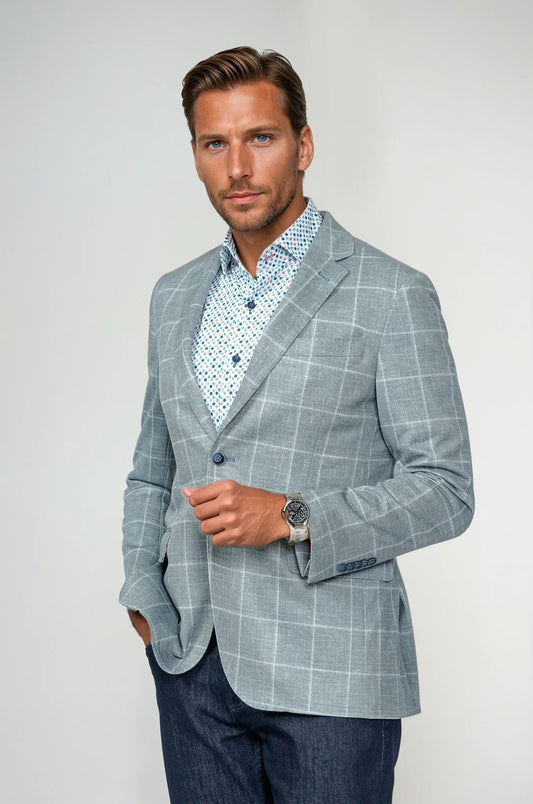 Portland Green Windowpane Stretch Sport Coat