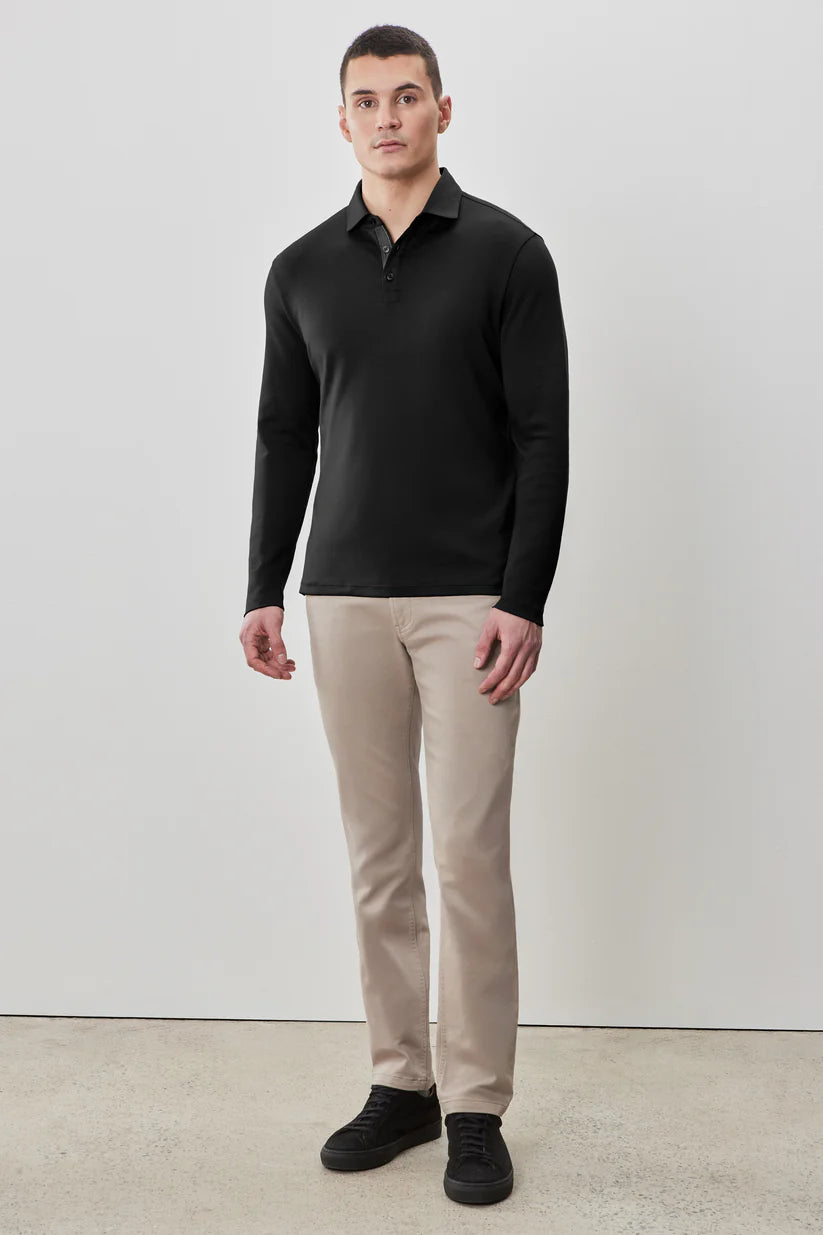 The Barakett Long Sleeve Herringbone Polo