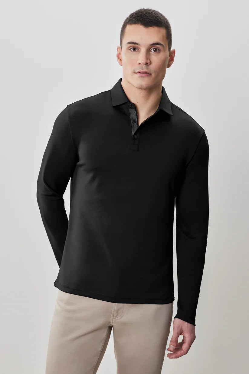 The Barakett Long Sleeve Herringbone Polo