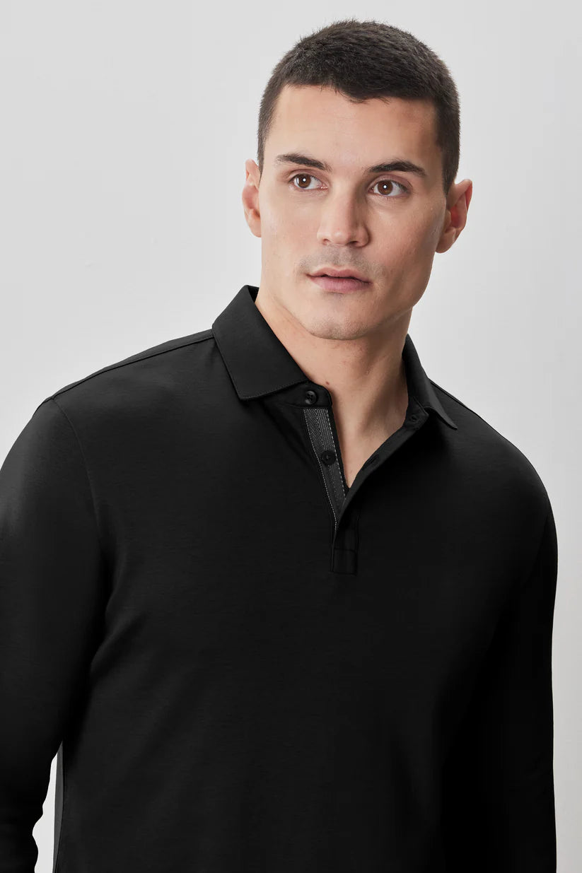 The Barakett Long Sleeve Herringbone Polo