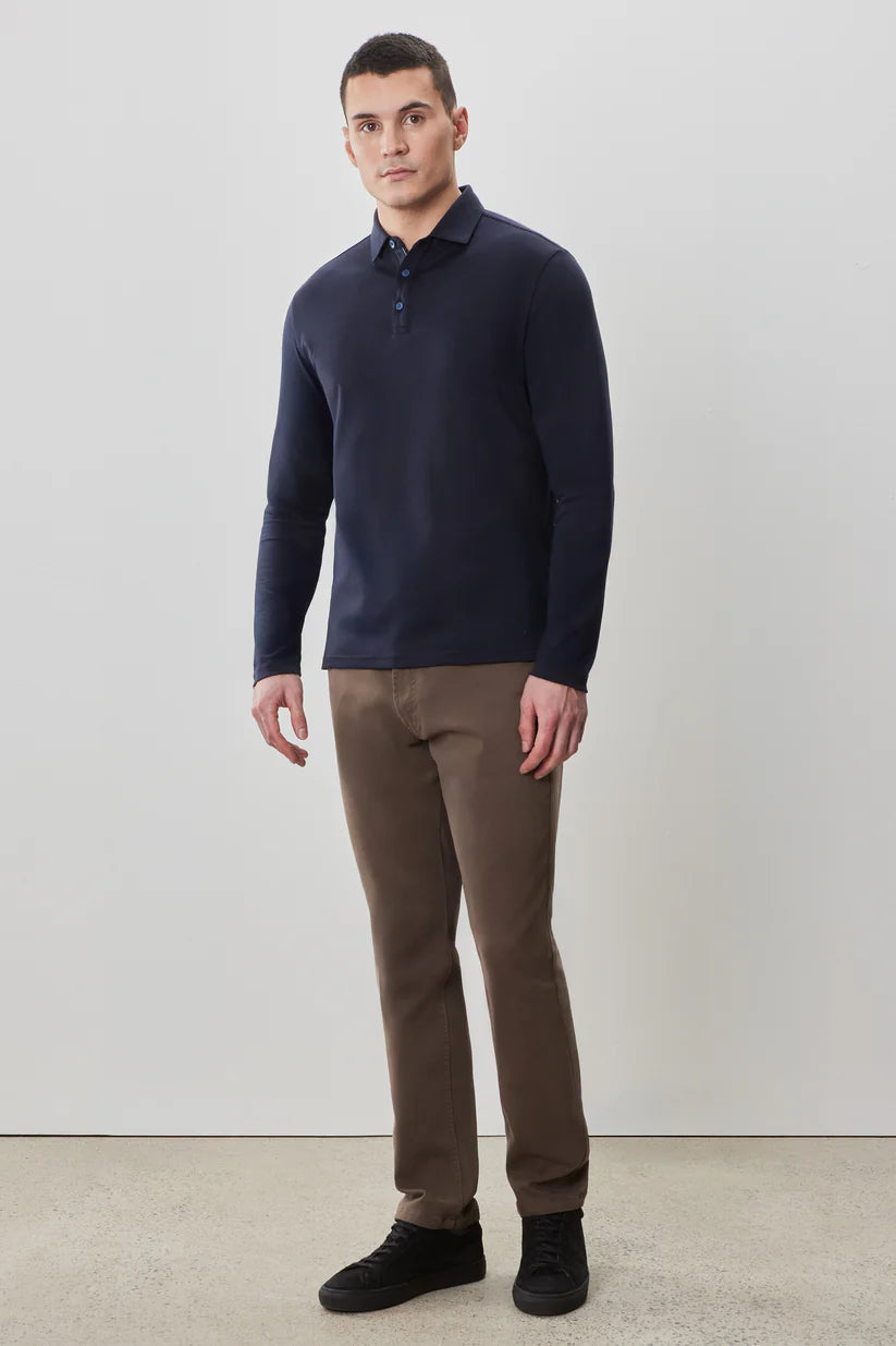 The Barakett Long Sleeve Herringbone Polo