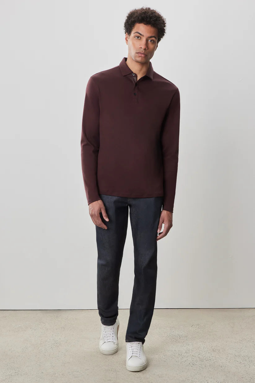 The Barakett Long Sleeve Herringbone Polo