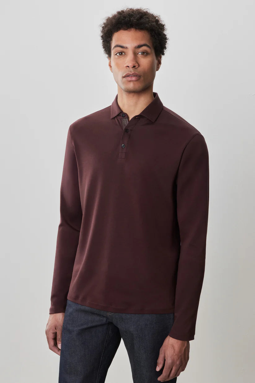 The Barakett Long Sleeve Herringbone Polo
