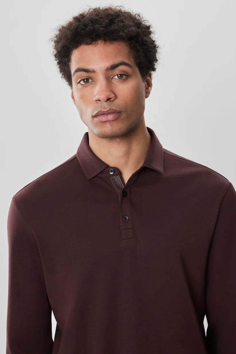 The Barakett Long Sleeve Herringbone Polo
