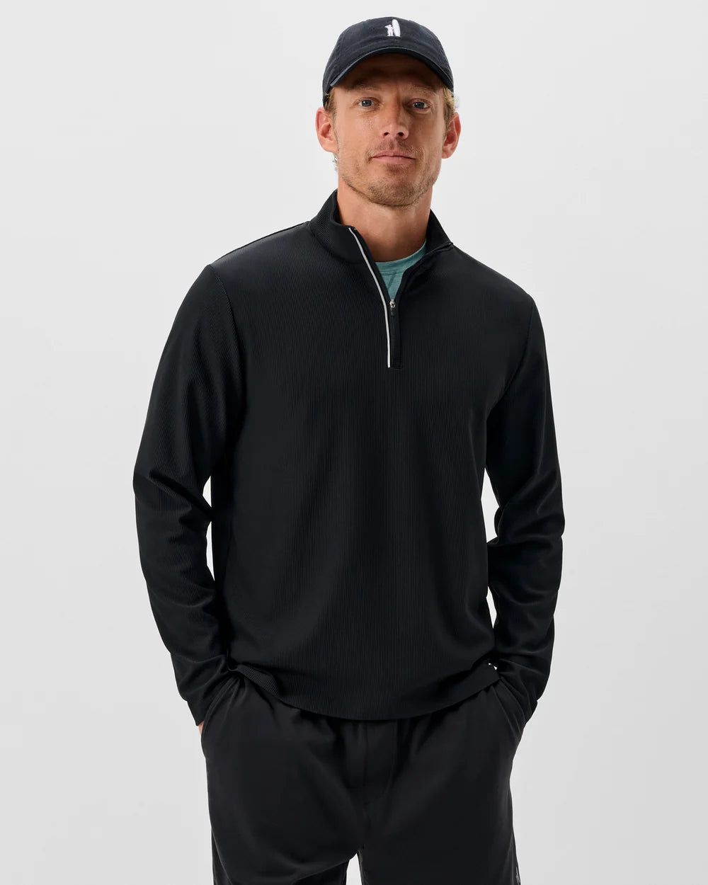Hoppin Ribbed Knit Performance Quarter Zip Pullover