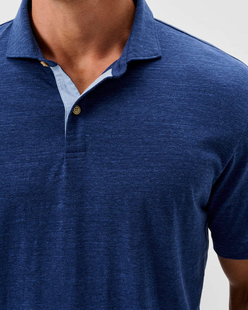 Slub Cotton Blend Polo - Starnes Heathered