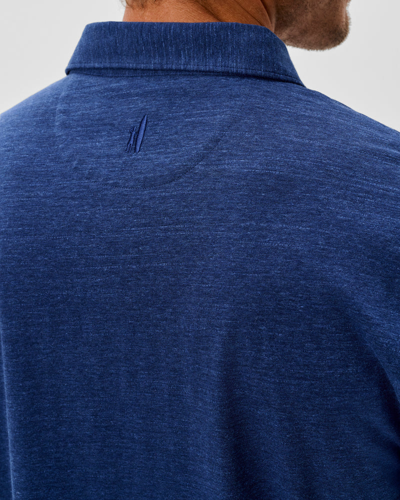 Slub Cotton Blend Polo - Starnes Heathered