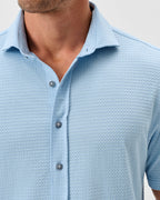 Surfsucker Knit Short Sleeve Button Down Shirt - Stretch Knit Solid