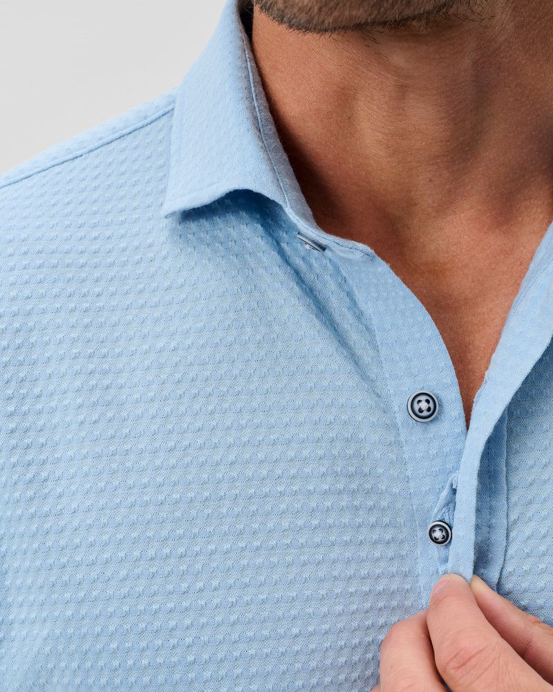 Surfsucker Knit Short Sleeve Button Down Shirt - Stretch Knit Solid