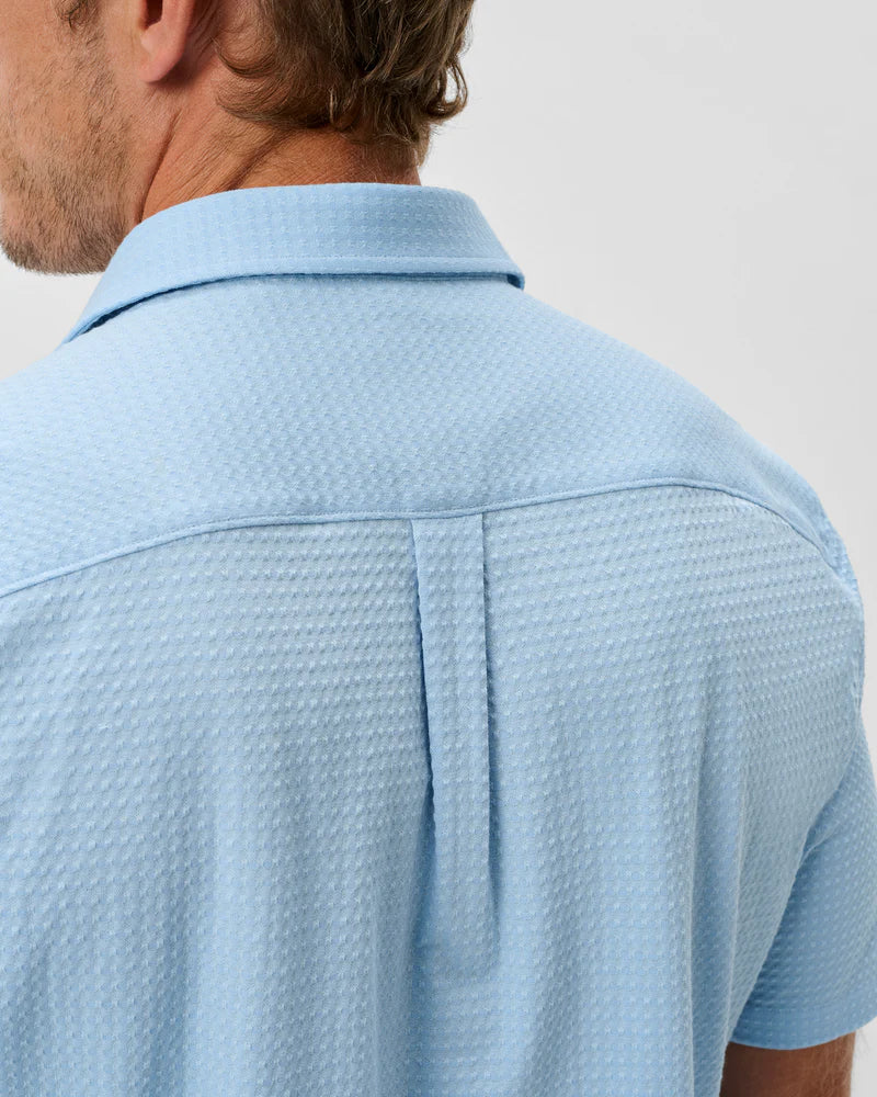 Surfsucker Knit Short Sleeve Button Down Shirt - Stretch Knit Solid