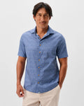 Patel Printed Slub Cotton Short Sleeve Button Down