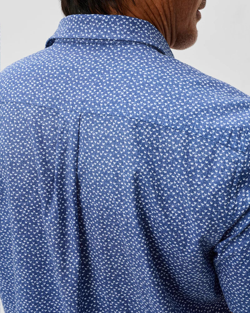 Patel Printed Slub Cotton Short Sleeve Button Down