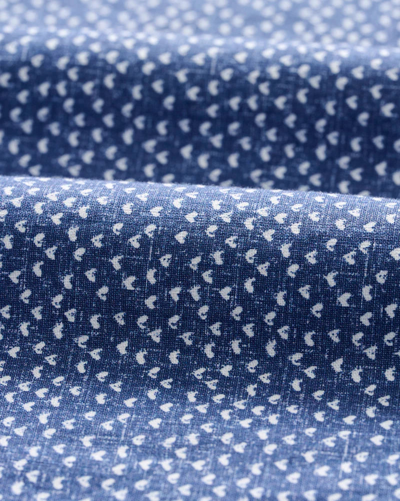 Patel Printed Slub Cotton Short Sleeve Button Down