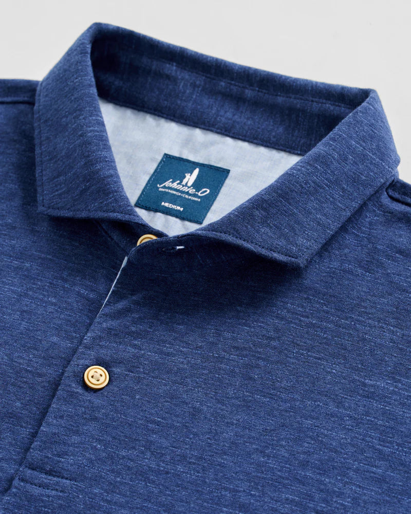 Slub Cotton Blend Polo - Starnes Heathered