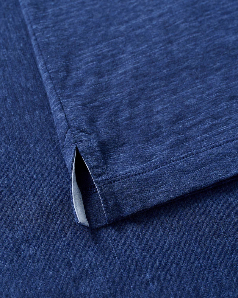 Slub Cotton Blend Polo - Starnes Heathered