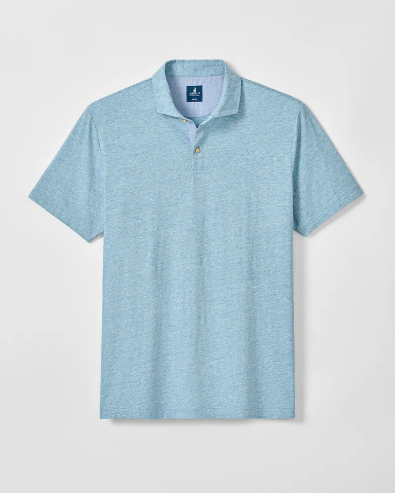 Slub Cotton Blend Polo - Starnes Heathered