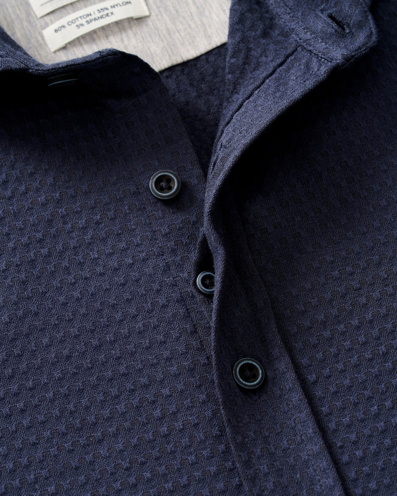 Surfsucker Knit Short Sleeve Button Down Shirt - Stretch Knit Solid