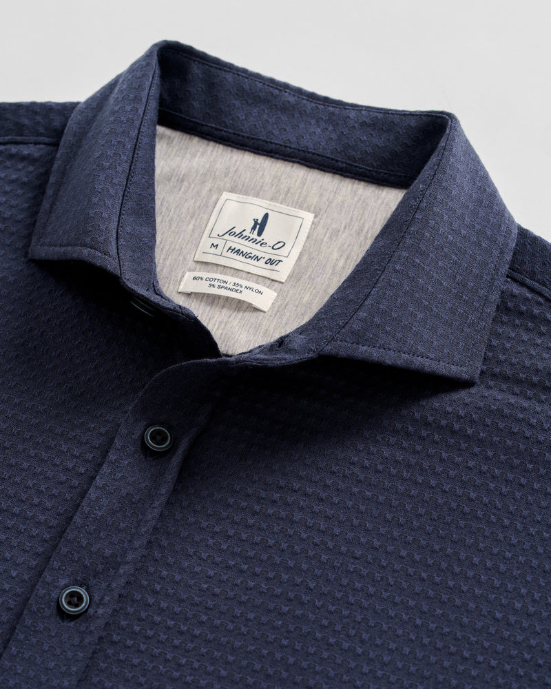 Surfsucker Knit Short Sleeve Button Down Shirt - Stretch Knit Solid
