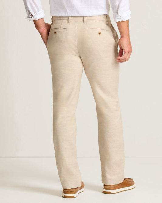 Latigo Beach Linen-Blend Flat-Front Pants