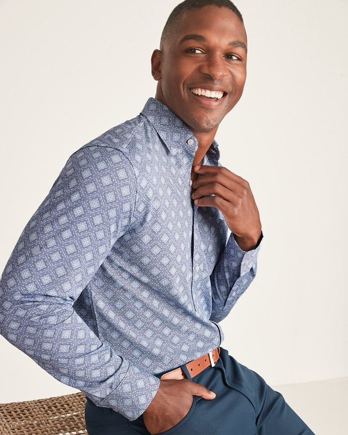 San Lucio Mira Mosaic Stretch Knit Shirt