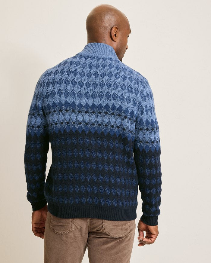 Ombre Argyle Half Zip