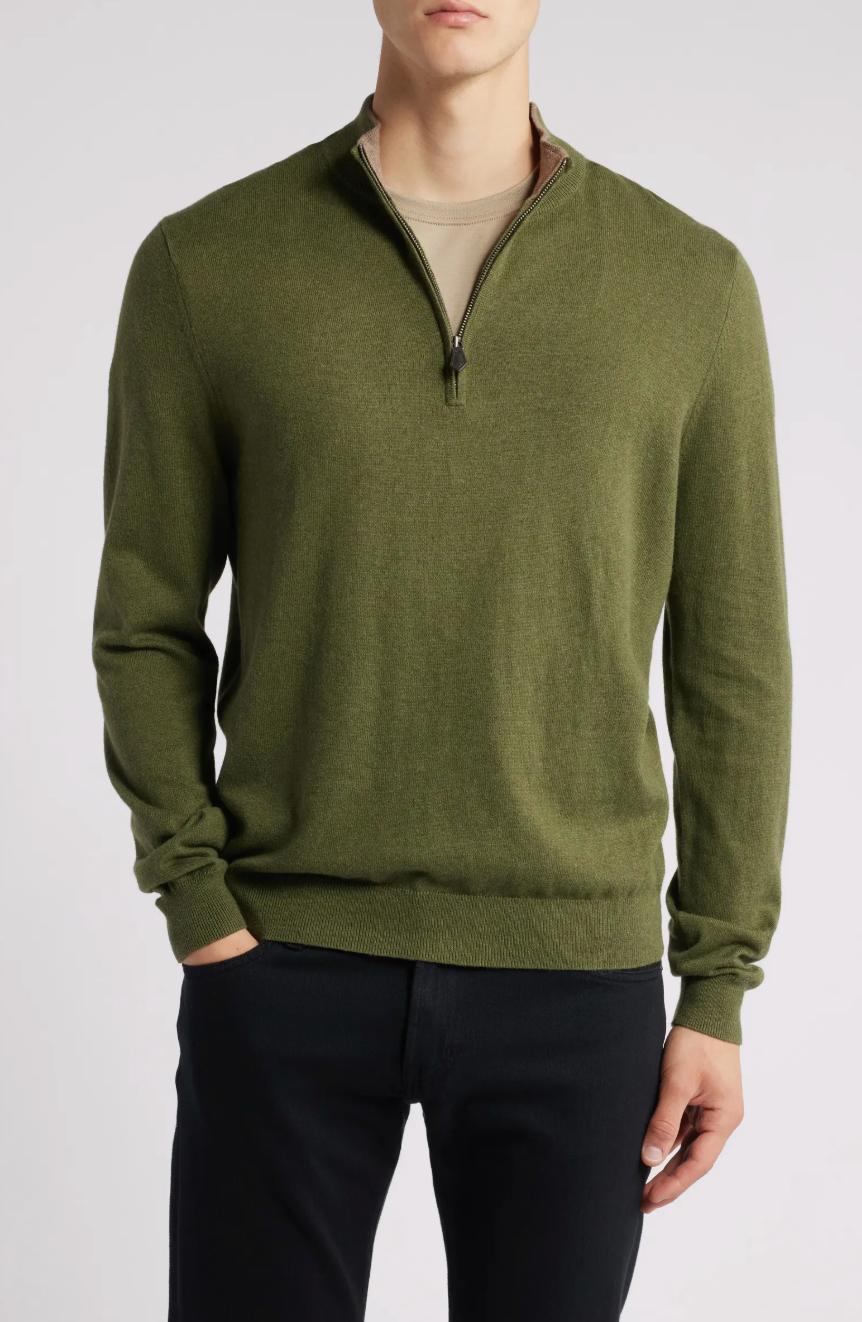 Cotton Cashmere Quarter Zip