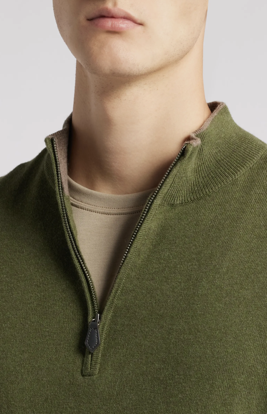 Cotton Cashmere Quarter Zip